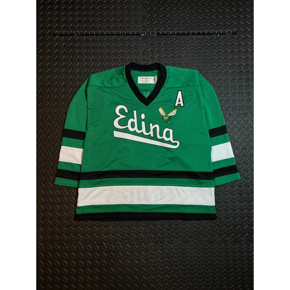 Vintage 80s Edina Hornets Minnesota Green Hockey Jersey